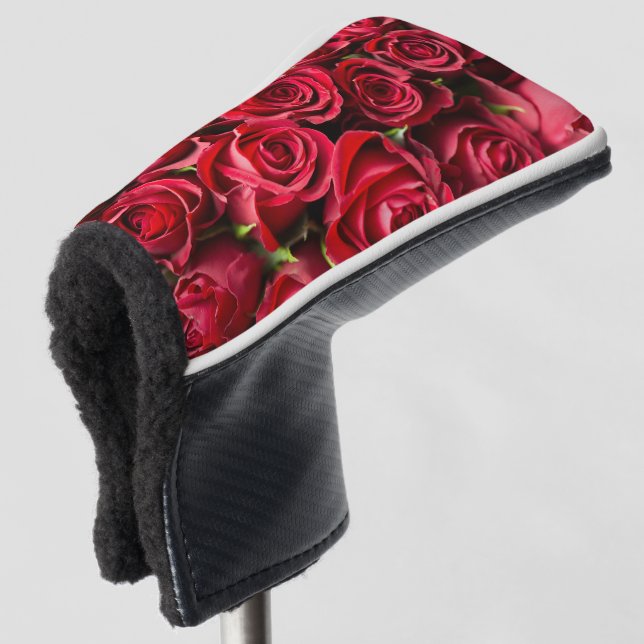 Red Roses Golf Head Cover (3/4 Front)