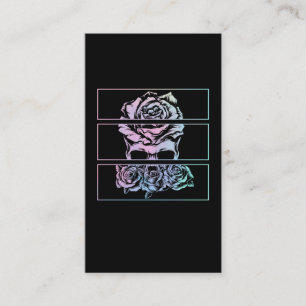 Red Roses Gothic Skull Wicca Pastel Goth Flowers Business Card