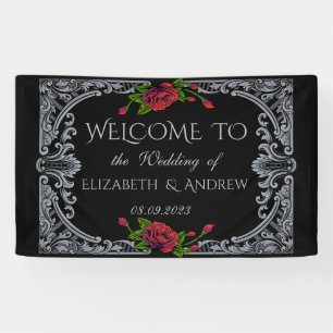 Red Roses Gothic Wedding Banner