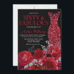 Red Roses & Gown Black 60th Birthday Party  Invitation<br><div class="desc">Red Roses & Gown Black 60th Birthday Party Invitation

See matching collection in Niche and Nest Store

Many thanks</div>