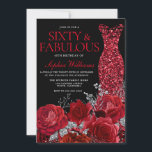 Red Roses & Gown Black 60th Birthday Party  Invitation<br><div class="desc">Red Roses & Gown Black 60th Birthday Party Invitation

See matching collection in Niche and Nest Store

Many thanks</div>