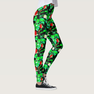 red roses green leggings