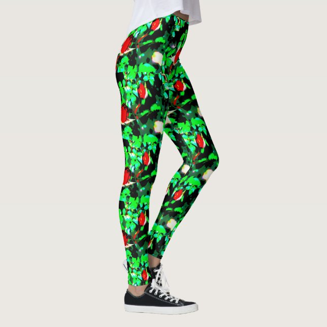 red roses green leggings (Right)