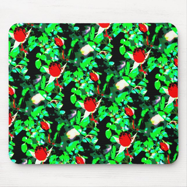 red roses green Thunder_Cove Mouse Mat (Front)
