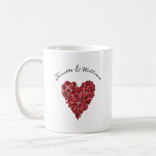 Red Roses Heart Coffee Mug