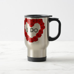 Red Roses Heart I Do Bling Coffee Tea Travel Mug