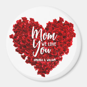Red Roses Heart Love You Mum Mother's Day Magnet