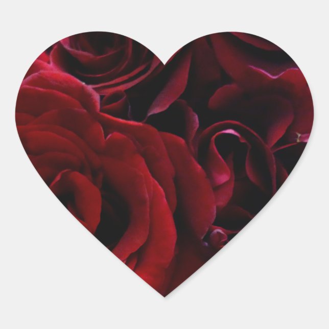 Red Roses Heart Sticker (Front)