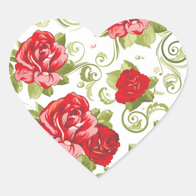 Red Roses Heart Stickers (Front)