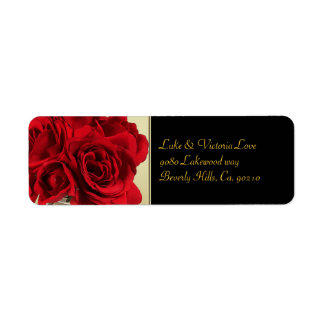 Red Roses & Hearts, Gold & Black Wedding