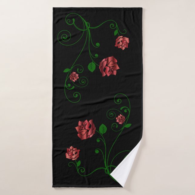 Red Roses Home Decor Bath Towel Set (Bath Towel)
