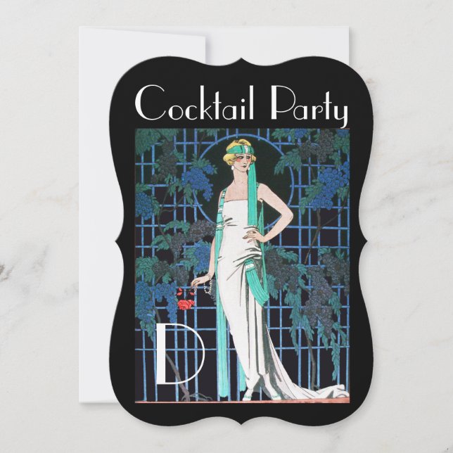 RED ROSES IN THE NIGHT  Anniversary Cocktail Party Invitation (Front)