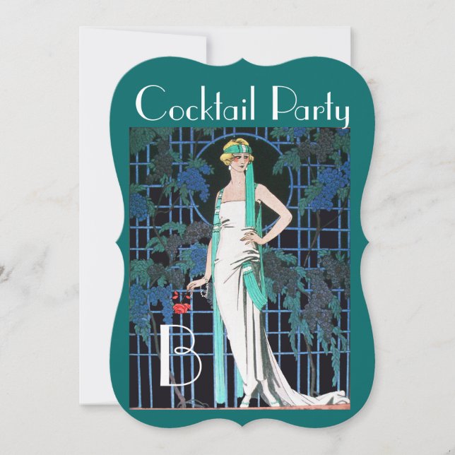 RED ROSES IN THE NIGHT  Anniversary Cocktail Party Invitation (Front)