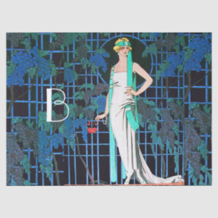 RED ROSES IN THE NIGHT,BEAUTY FASHION MONOGRAM TI TISSUE PAPER