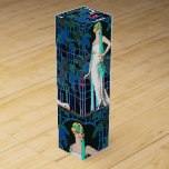 RED ROSES IN THE NIGHT,BEAUTY FASHION WINE GIFT BOX<br><div class="desc">Elegant design with red wax seal and ribbon .Vibrant , classy French Art Deco high fashion illustration with a beautiful lady with a red rose in hand and blue floral in black white , red , aqua blue , teal colours .Cool , modern and artistic design.is perfect for hair dresser,...</div>
