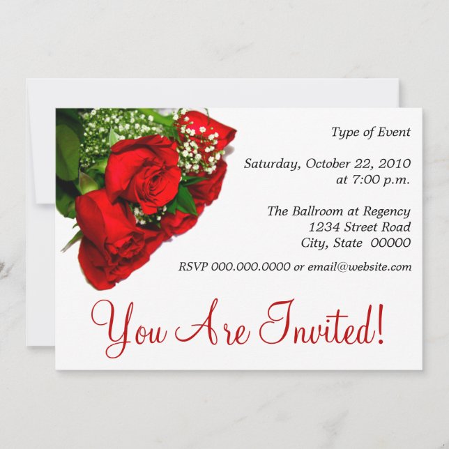 Red Roses Invitations (Front)