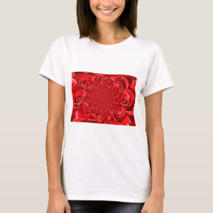 Red Roses Kaleidoscope: Happy Valentine's Day Art  T-Shirt