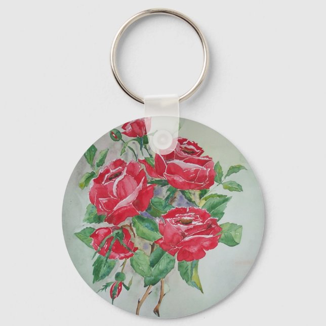 Red roses Key chain (Front)