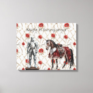 Red Roses Knight in Shining Armor Canvas Print