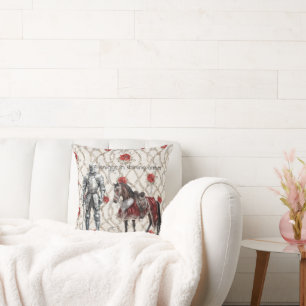 Red Roses Knight in Shining Armor Cushion
