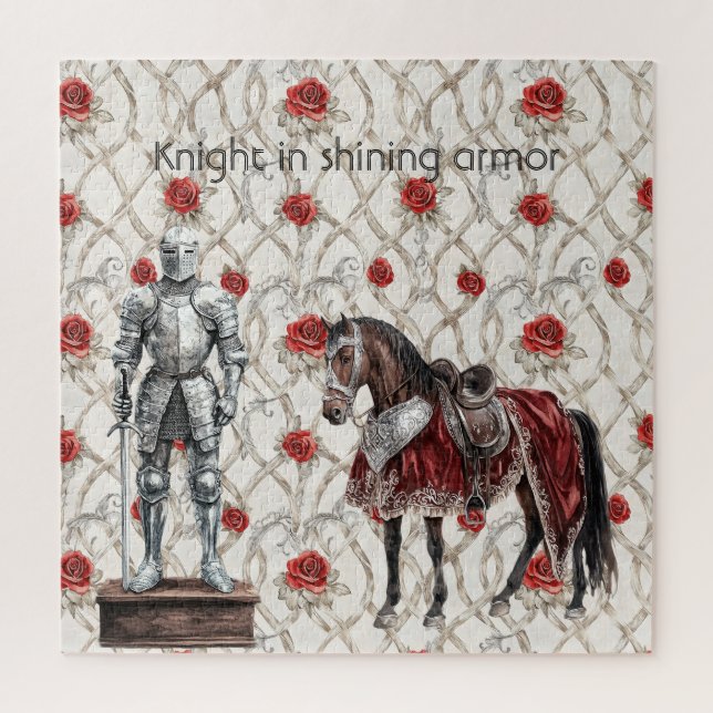 Red Roses Knight in Shining Armor Jigsaw Puzzle (Vertical)