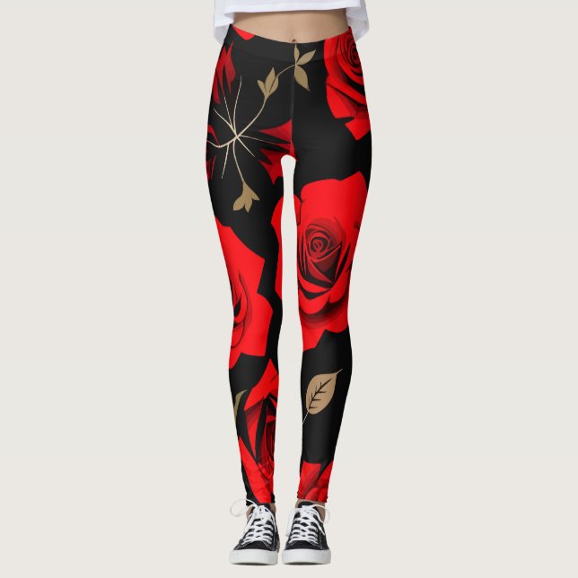 Red roses leggings (Front)