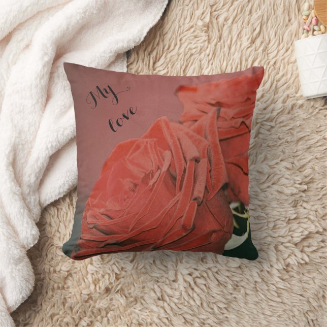 Red roses like velvet  cushion (Blanket)