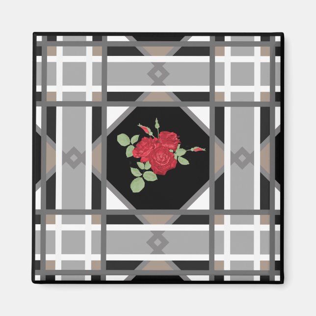 Red roses magnet (Front)