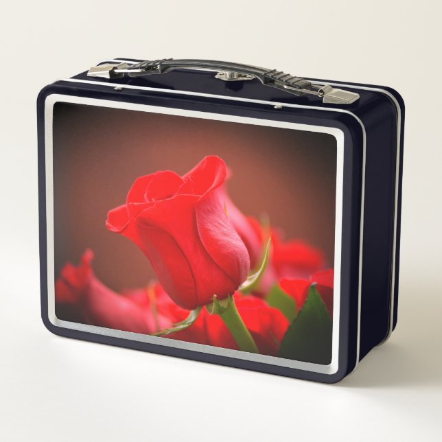 Red Roses Metal Lunch Box (Back)