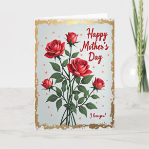 Red Roses Mothers Day Greeting Card