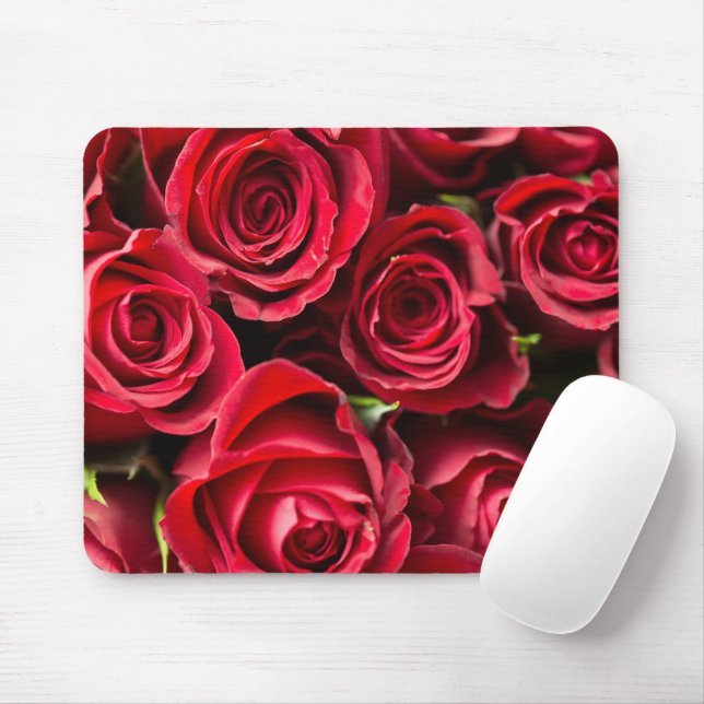 Red Roses Mouse Mat (With Mouse)