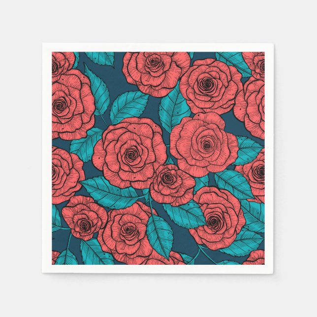 Red roses napkin (Front)