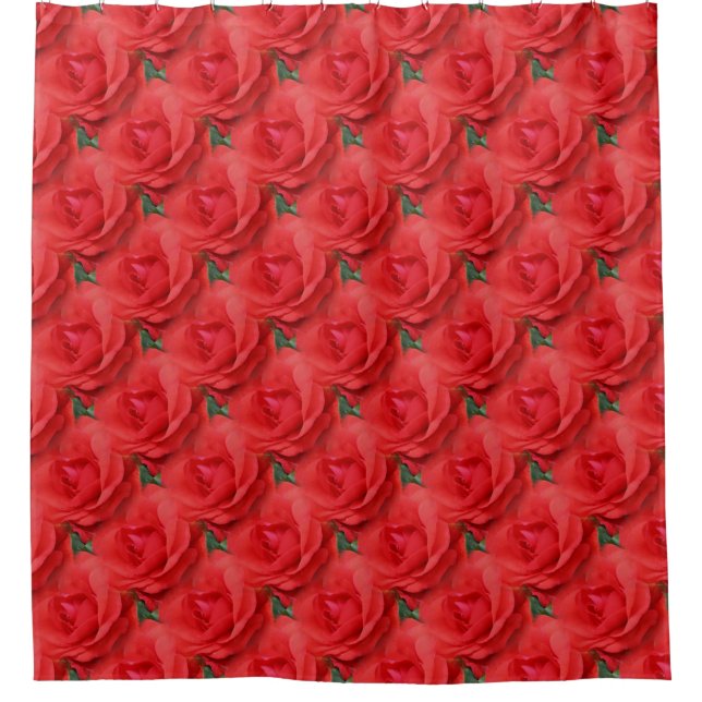 Red Roses Nature Pattern  Shower Curtain (Front)