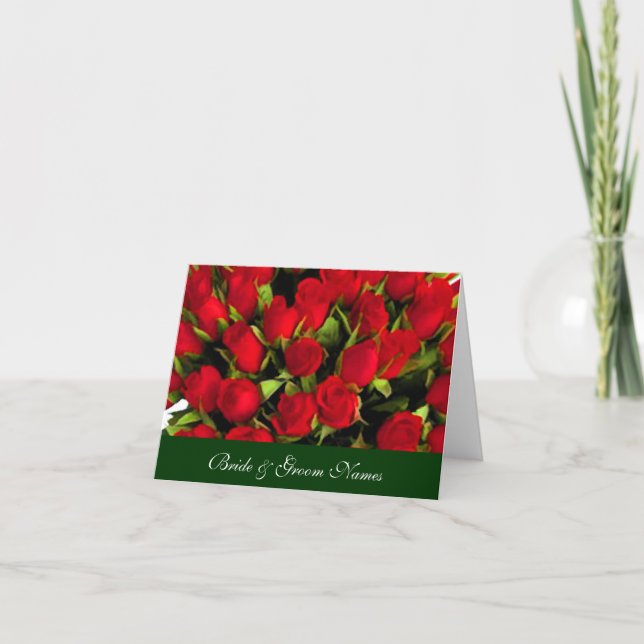 Red Roses Note Card Template (Front)