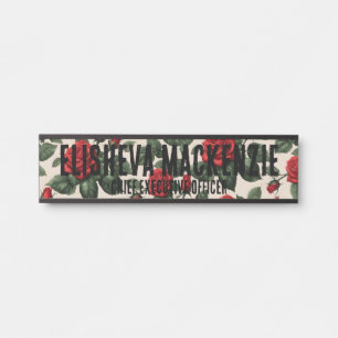 Red Roses Office Door Sign Signs  Name Plate