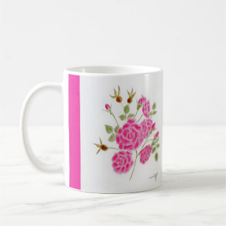 Red roses on a mug. coffee mug