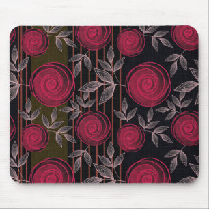 Red roses on black. mouse mat