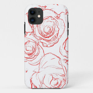 Red Roses Outlines iPhone 11 Case