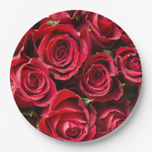 Red Roses Paper Plate