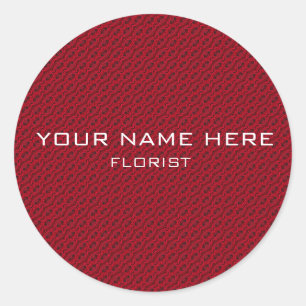 red roses pattern classic round sticker