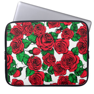 Red roses pattern laptop sleeve