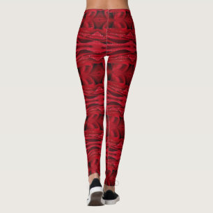 red roses pattern leggings
