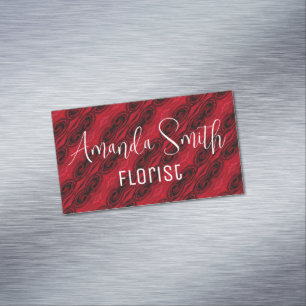 red roses pattern Magnetic business card