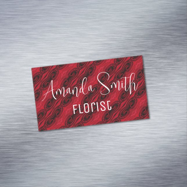 red roses pattern 	Magnetic business card (In Situ)