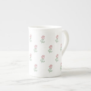 Red Roses, Pattern Of Roses, Flowers Bone China Mug