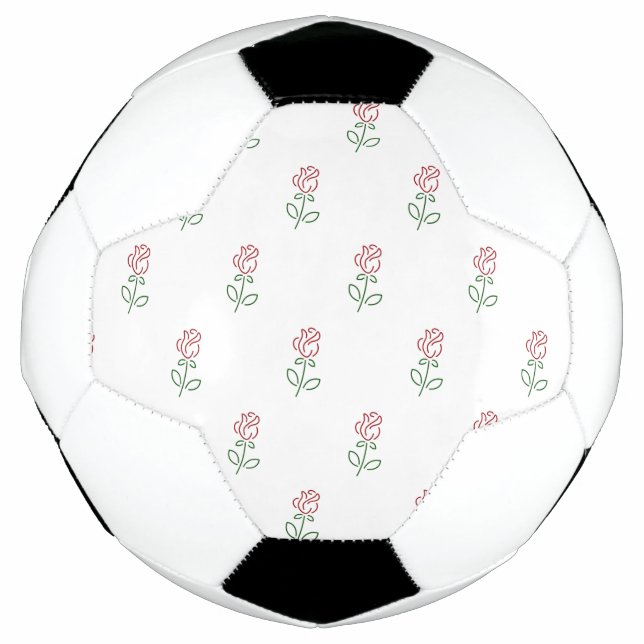 Red Roses, Pattern Of Roses, Flowers Football (Front)