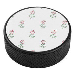Red Roses, Pattern Of Roses, Flowers Hockey Puck