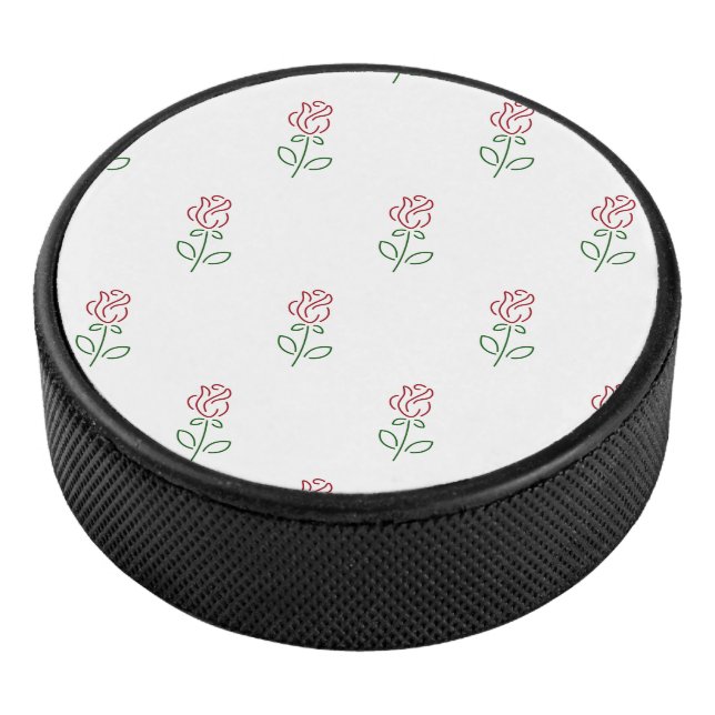 Red Roses, Pattern Of Roses, Flowers Hockey Puck (3/4)