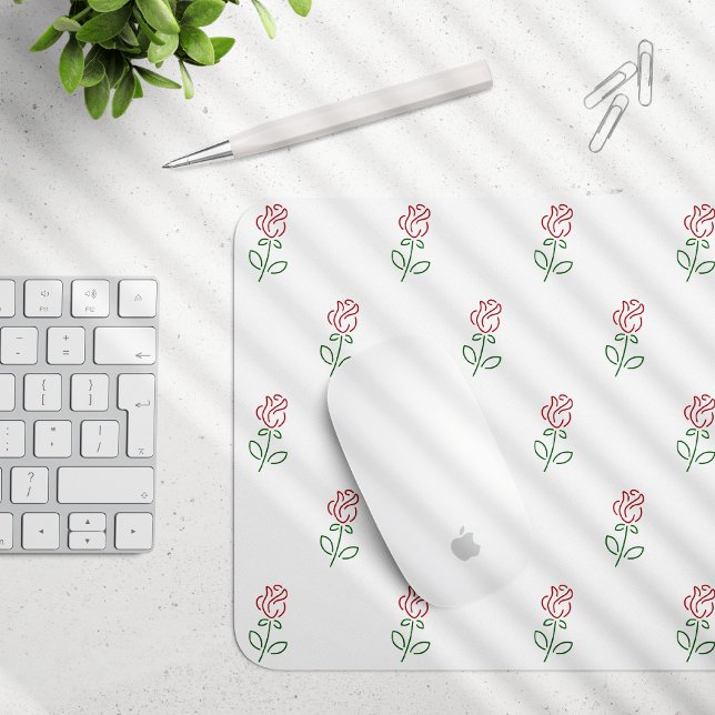 Red Roses, Pattern Of Roses, Flowers Mouse Mat (Creator Uploaded)