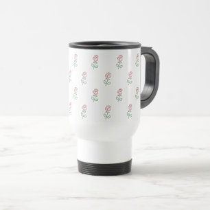 Red Roses, Pattern Of Roses, Flowers Travel Mug